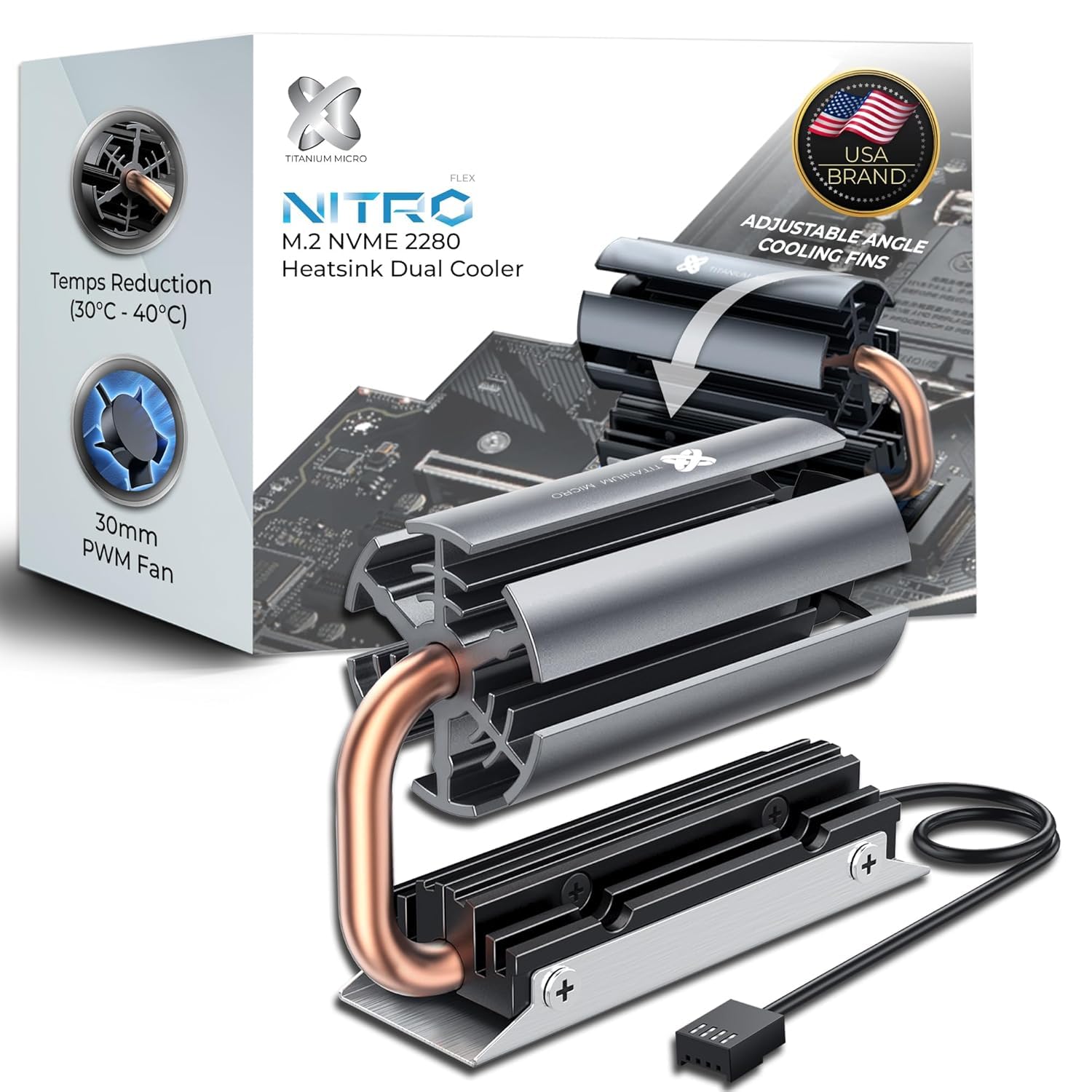 Amazon.com: Titanium Micro NITROFLEX SSD Heatsink M.2 NVMe Cooler